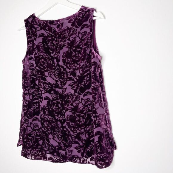 WHITE HOUSE BLACK MARKET Purple Floral Blouse  - Picture 9 of 9